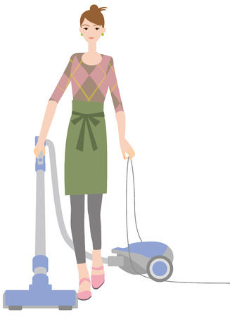 Women to clean  Vacuum cleaner の写真素材