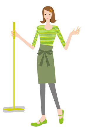 Women to clean  Mopの写真素材
