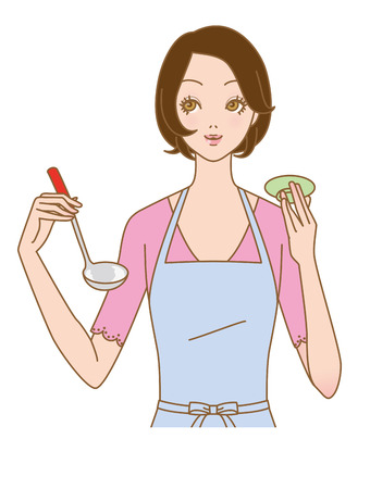 Women cook  Tastingの写真素材