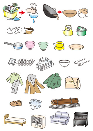 Garbage  Types  Fractionation  The division of the Japanese-style garbage の写真素材
