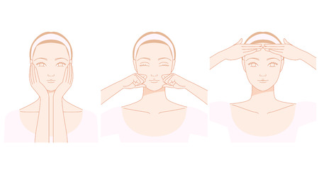 Women who massage the faceのイラスト素材