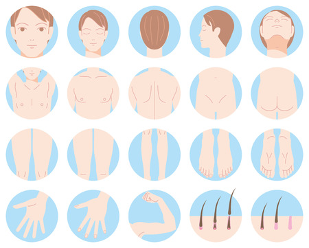 Male body removal of hair のイラスト素材