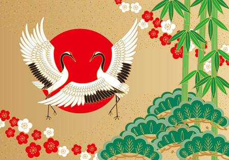 Cranes Auspiciousのイラスト素材