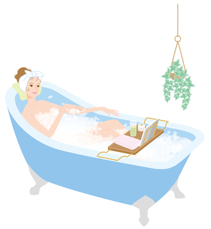 Bath time bathingのイラスト素材