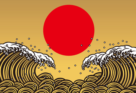 Wave of gold. Sun. Sunrise.のイラスト素材