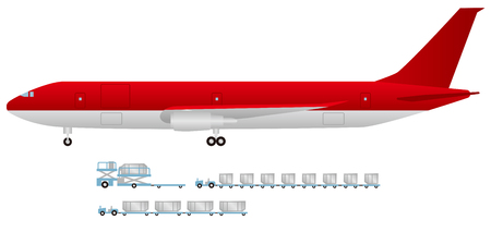 Cargo planes and tractorsのイラスト素材