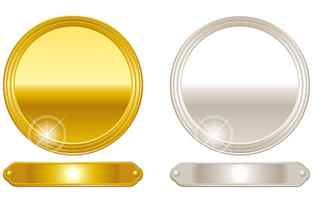 Medal. Gold and silver. Frame.のイラスト素材