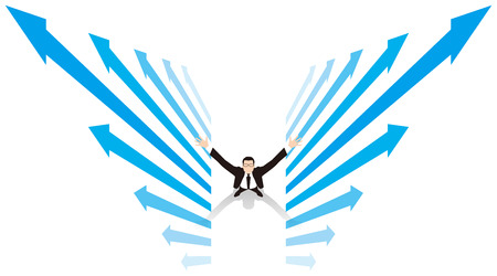 Rising image of businessman. Business image.のイラスト素材