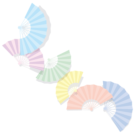 Japanese folding fan. The background material.のイラスト素材
