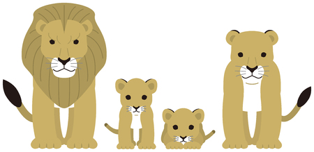Lion. The parent and child.のイラスト素材