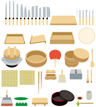 Tool to make sushi.kitchen ware. " Sushi "is Japanese food.のイラスト素材