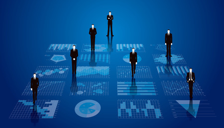 Graphs and businessmenのイラスト素材