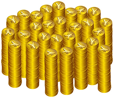Japanese currency yen coinのイラスト素材