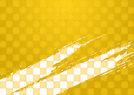 Gold pattern and brush pattern. Japanese style background material.のイラスト素材