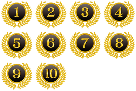 Medal. Turn... Numbers. Emblem.のイラスト素材