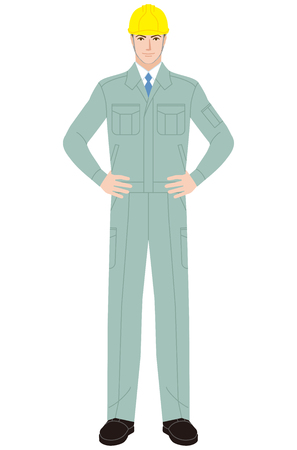 Worker. Working person. construction industry. Field Supervisor.のイラスト素材