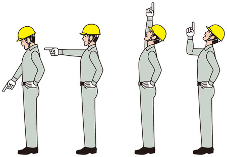Worker. Working person. Pointing inspection.のイラスト素材