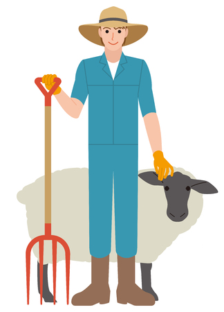 Shepherds livestock industry sheepのイラスト素材