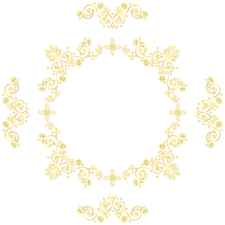 Classical vines and floral framesのイラスト素材