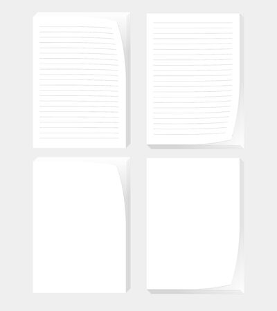 Documents and copy paper. Office supplies illustration.のイラスト素材