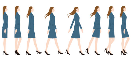 A woman wearing a suit wearing high heels.のイラスト素材