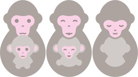 Parent and child of monkeyのイラスト素材