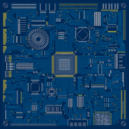 Image illustration of board and electronic circuitのイラスト素材