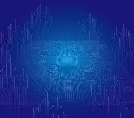 Image illustration of board and electronic circuitのイラスト素材
