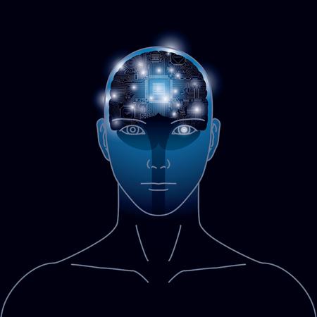 Image of artificial intelligence, technology.のイラスト素材