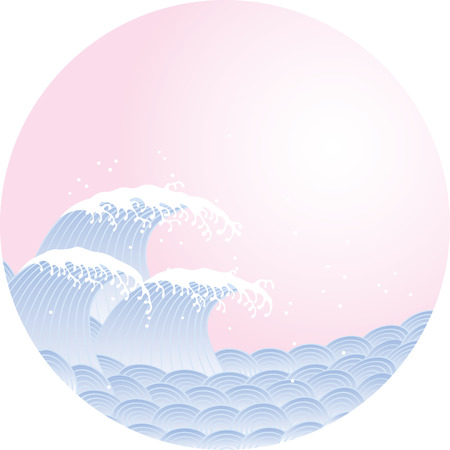 wave. the pattern of Japanese style.のイラスト素材