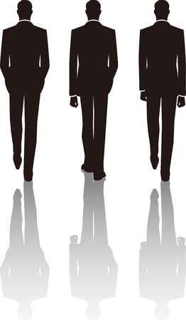Rear of a walking businessmanのイラスト素材