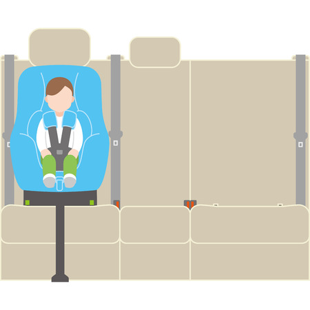 child sitting on a car seatのイラスト素材