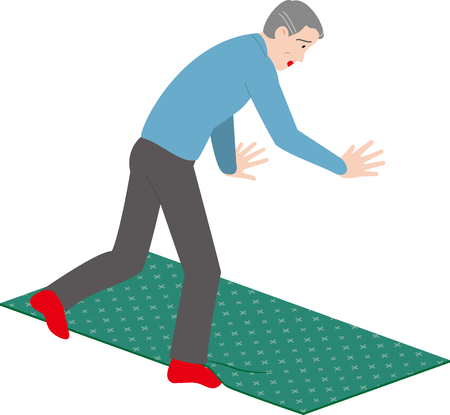 Home accident of the Elderly. stumble.のイラスト素材