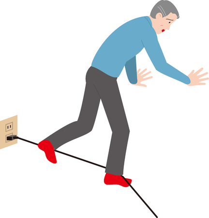 Home accident of the Elderly. stumble.のイラスト素材
