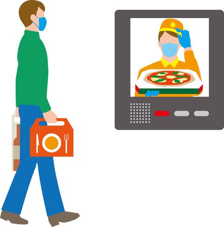 Use takeout and delivery to prevent infectionのイラスト素材
