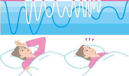 Woman with sleep disordersのイラスト素材