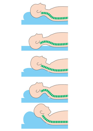 Pillow height and neck strainのイラスト素材