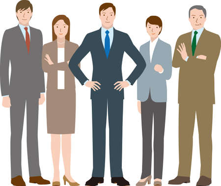 Motivated team of businessmen and businesswomen Vectorのイラスト素材
