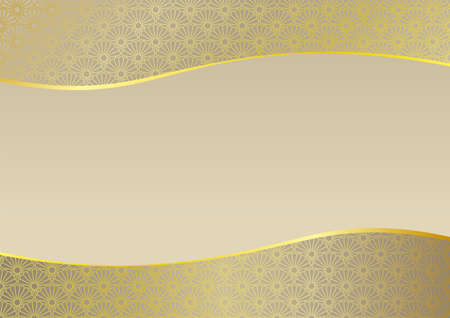 Dot chrysanthemum blue sea wave frame. Background material of Japanese style image.のイラスト素材