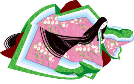 Japanese kimono. Aristocratic female of uchikiの写真素材