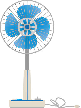 Showa retro plastic electric fan illustrationのイラスト素材
