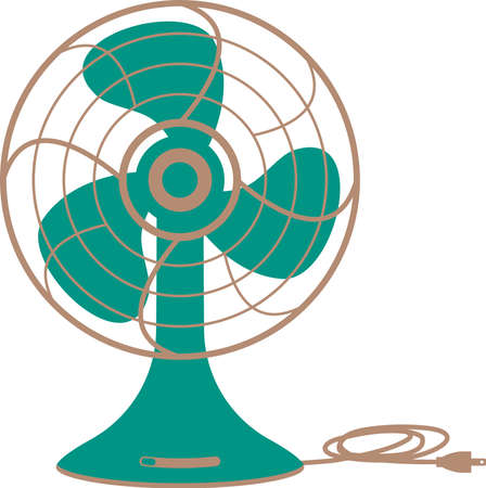 1960s retro metal electric fan vector illustration