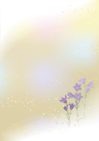 Japanese traditional, classic bellflower and ryoshi style background vector illustrationのイラスト素材