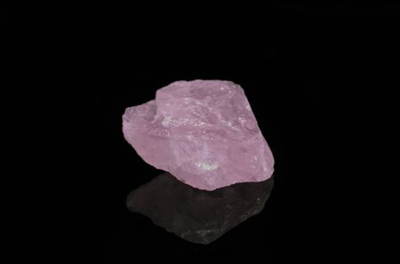 Rose Quartz on black backgroundの写真素材