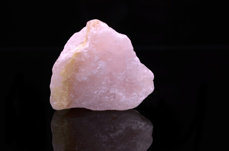 Rose Quartz on black backgroundの写真素材