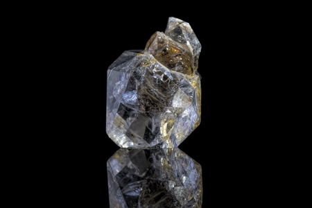 Sample of a beautiful natural raw Herkimer Diamond specimen over black background