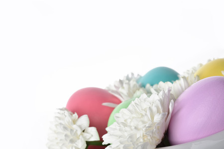 Colorful easter eggs designed background,pastel colouredの写真素材