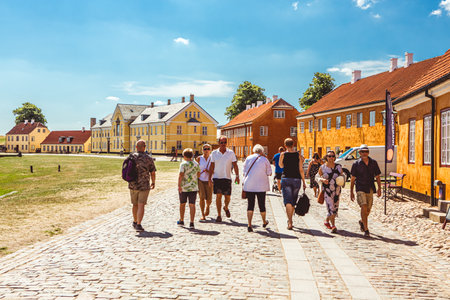 ELSINORE, DENMARK â 3 AUG 2018: Summer view from Elsinore, Denmark.のeditorial素材