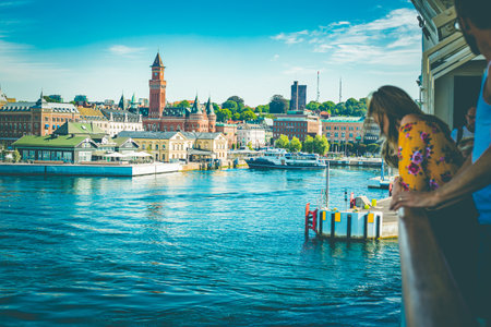 Picture from Helsingborg harbor in south Swedenのeditorial素材