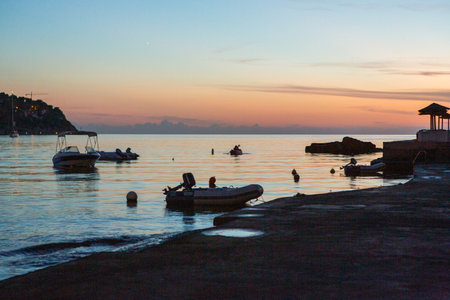 Sunset at Santa Ponsa coast, Mallorcaの写真素材